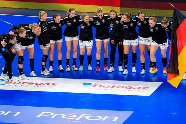 Handball, women international match France Germany the team of Germany Nancy Palais des Sports Jean Weille France
