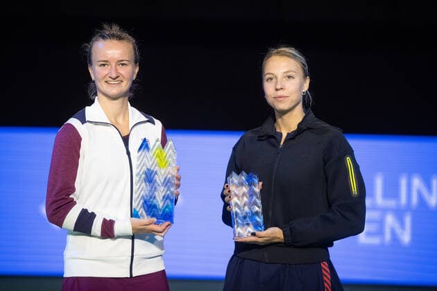 02.10.2022, Tallinn. WTA, Tennis Damen 250 Tallinn Open tennis tournament. Anett Kontaveit vs Barbora Krejcikova. Krejcikova won 6:2, 6:3. Photo Tairo Lutter, Postimees Tallinn Harjumaa Estonia 1TL02OCT22B422  Copyright: xTairoxLutterx Barbora Krejcikova, Anett Kontaveit