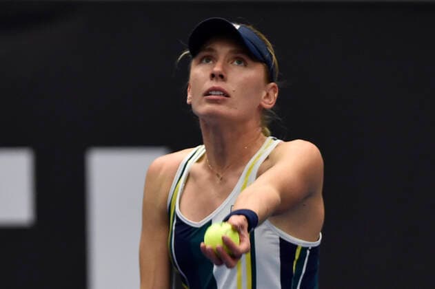 Ekaterina Alexandrova of Russia in action during the women s tennis tournament WTA, Tennis Damen Agel Open 2022 match against Victoria Azarenka of Belarus in Ostrava, Czech Republic, October 3, 2022. (CTKxPhoto JaroslavxOzana) CTKPhotoP2022100306172  JAO 07