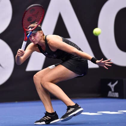 Elena Rybakina of Kazakhstan in action during the women s tennis tournament WTA, Tennis Damen Agel Open 2022 match against Madison Keys of USA in Ostrava, Czech Republic, October 3, 2022. (CTKxPhoto JaroslavxOzana) CTKPhotoP2022100307047  JAO 11