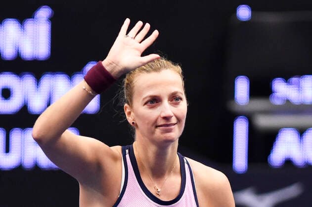 Czech Petra Kvitova greets fans during the women s tennis tournament WTA, Tennis Damen Agel Open 2022 match against Bernarda Pera of USA in Ostrava, Czech Republic, October 3, 2022. (CTKxPhoto JaroslavxOzana) CTKPhotoP2022100308579  JAO 33