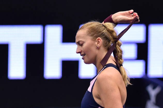 Czech Petra Kvitova in action during the women s tennis tournament WTA, Tennis Damen Agel Open 2022 match against Bernarda Pera of USA in Ostrava, Czech Republic, October 3, 2022. (CTKxPhoto JaroslavxOzana) CTKPhotoP2022100308597  JAO 34