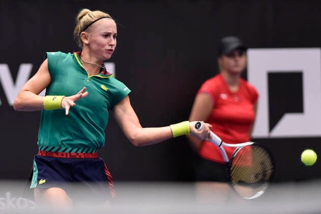 Jil Teichmann of Switzerland in action during the women s tennis tournament WTA, Tennis Damen Agel Open 2022 match against Czech Tereza Martincova in Ostrava, Czech Republic, October 3, 2022. (CTKxPhoto JaroslavxOzana) CTKPhotoP2022100309017  JAO 46