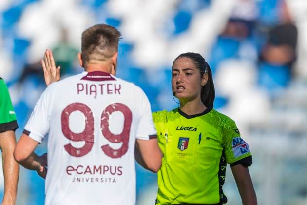 Maria Sole Ferrieri Caputi (Referee) during the Serie A match between match between Sassuolo 5-0 Salernitana at Mapei Stadium on October 2 , 2022 in Reggio Emilia, Italy. Noxthirdxpartyxsales  (200341392)