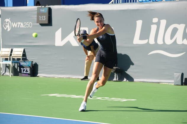 October 4, 2022, Monastir, Tunisia: Petra Martic in action....Petra Martic (CRO) vs Linda Fruhvirtova (CZE) during the Jasmin open Tunisia tennis tournament WTA, Tennis Damen 250) in Monastir in the Sahel (160km south east of Tunis) from October 1 to 9, 2022..Petra Martic win 2 0. Tunisia - ZUMAm107 20221004_zaf_m107_012 Copyright: xChokrixMahjoubx