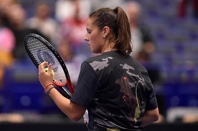Darja Kasatkina of Russia in action during the WTA, Tennis Damen Agel Open 2022 women s tennis tournament match against Emma Raducanu of Britain in Ostrava, Czech Republic, October 4, 2022. (CTKxPhoto JaroslavxOzana) CTKPhotoP2022100407363  JAO 06