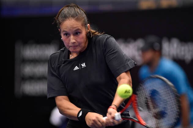 Darja Kasatkina of Russia in action during the WTA, Tennis Damen Agel Open 2022 women s tennis tournament match against Emma Raducanu of Britain in Ostrava, Czech Republic, October 4, 2022. (CTKxPhoto JaroslavxOzana) CTKPhotoP2022100407386  JAO 07
