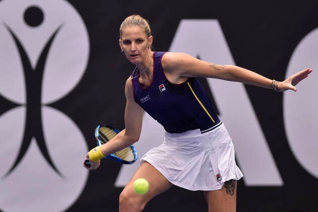 Karolina Pliskova of Czech Republic in action during the WTA, Tennis Damen Agel Open 2022 women s tennis tournament match against Alycia Parks of USA in Ostrava, Czech Republic, October 4, 2022. (CTKxPhoto JaroslavxOzana) CTKPhotoP2022100408237  JAO 18