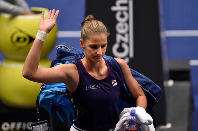 Karolina Pliskova of Czech Republic reacts during the WTA, Tennis Damen Agel Open 2022 women s tennis tournament match against Alycia Parks of USA in Ostrava, Czech Republic, October 4, 2022. (CTKxPhoto JaroslavxOzana) CTKPhotoP2022100408581  JAO 21