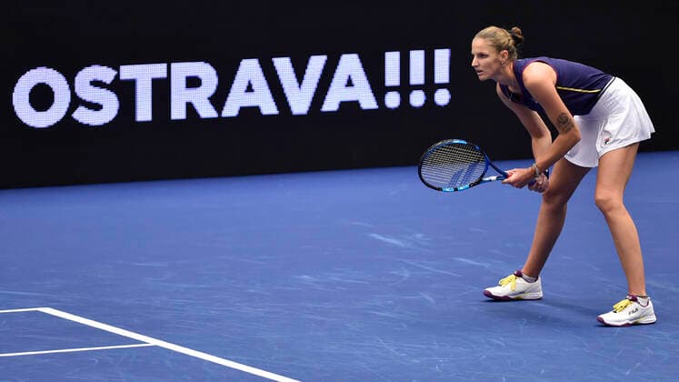 Karolina Pliskova of Czech Republic in action during the WTA, Tennis Damen Agel Open 2022 women s tennis tournament match against Alycia Parks of USA in Ostrava, Czech Republic, October 4, 2022. (CTKxPhoto JaroslavxOzana) CTKPhotoP2022100408788  JAO 29