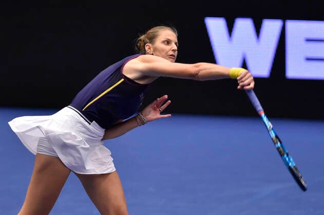Karolina Pliskova of Czech Republic in action during the WTA, Tennis Damen Agel Open 2022 women s tennis tournament match against Alycia Parks of USA in Ostrava, Czech Republic, October 4, 2022. (CTKxPhoto JaroslavxOzana) CTKPhotoP2022100408998  JAO 36