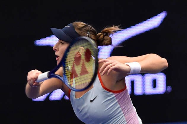 Belinda Bencic of Switzerland in action during the WTA, Tennis Damen Agel Open 2022 women s tennis tournament match against Eugenie Bouchard of Canada in Ostrava, Czech Republic, October 4, 2022. (CTKxPhoto JaroslavxOzana) CTKPhotoP2022100409679  JAO 41