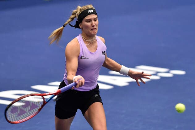 Eugenie Bouchard of Canada in action during the WTA, Tennis Damen Agel Open 2022 women s tennis tournament match against Belinda Bencic of Switzerland in Ostrava, Czech Republic, October 4, 2022. (CTKxPhoto JaroslavxOzana) CTKPhotoP2022100409686  JAO 37