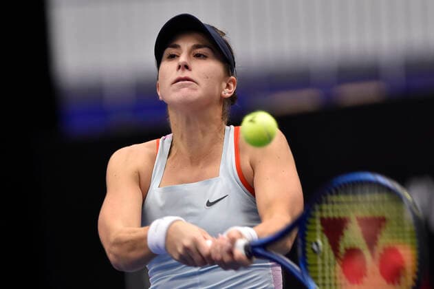 Belinda Bencic of Switzerland in action during the WTA, Tennis Damen Agel Open 2022 women s tennis tournament match against Eugenie Bouchard of Canada in Ostrava, Czech Republic, October 4, 2022. (CTKxPhoto JaroslavxOzana) CTKPhotoP2022100409859  JAO 47