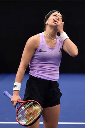 Eugenie Bouchard of Canada reacts during the WTA, Tennis Damen Agel Open 2022 women s tennis tournament match against Belinda Bencic of Switzerland in Ostrava, Czech Republic, October 4, 2022. (CTKxPhoto JaroslavxOzana) CTKPhotoP2022100409879  JAO 49
