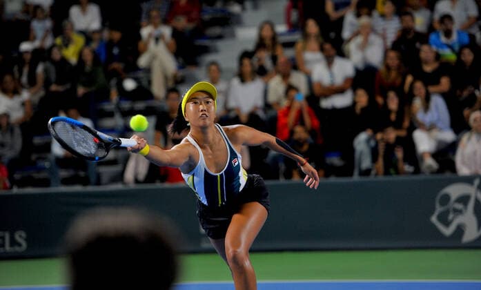 Jasmin Open Tennis Tournament 2022 In Tunisia . Ann Li of USA in action against Ons Jabeur of Tunisia in the Women s Singles of 1 16 match at Monastir Stadium during the Jasmin Open Tennis tournament 2022 in Tunisia on October 04,2022. Monastir Tunisia  Copyright: xYassinexMahjoubx originalFilename:mahjoub-notitle221004_npSgc.jpg