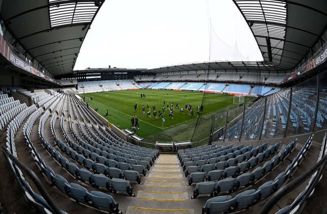 Football, men, season 2022 2023, Europa League, Malmö FF 1 FC Union Berlin group stage, group D, match day 3 , training of Malmö the day before the match at Eleda Stadium, overview and guest block right , 05 10 2022, Copyright: xMatthiasxKochx