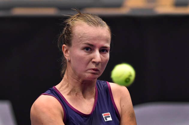 Barbora Krejcikova (Czech) in action during the WTA, Tennis Damen Agel Open 2022 women s tennis tournament match against Shelby Rogers (USA), on October 5, 2022, in Ostrava, Czech Republic. (CTKxPhoto JaroslavxOzana) CTKPhotoP2022100504982  JAO 02