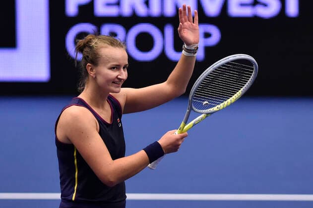 Barbora Krejcikova (Czech) is seen during the WTA, Tennis Damen Agel Open 2022 women s tennis tournament match against Shelby Rogers (USA), on October 5, 2022, in Ostrava, Czech Republic. (CTKxPhoto JaroslavxOzana) CTKPhotoP2022100504983  JAO 01