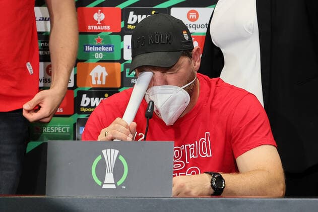 Sport Themen der Woche KW40 Sport Bilder des Tages 1. FC Köln 1. FC Köln, Pressekonferenz zum Conference League Heimspiel gegen Belgrad, Steffen Baumgart (1. FC Köln). 05.10.2022, Bild: *** 1 FC Köln 1 FC Köln, press conference for the Conference League home match against Belgrade, Steffen Baumgart 1 FC Köln 05 10 2022, picture