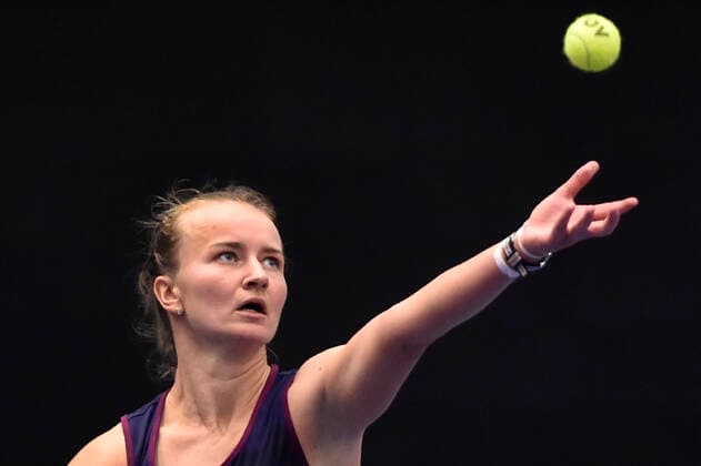 Barbora Krejcikova (Czech) in action during the WTA, Tennis Damen Agel Open 2022 women s tennis tournament match against Shelby Rogers (USA), on October 5, 2022, in Ostrava, Czech Republic. (CTKxPhoto JaroslavxOzana) CTKPhotoP2022100505284  JAO 11