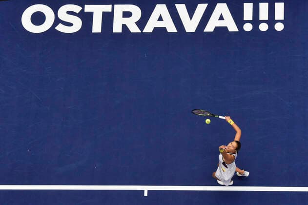 Shelby Rogers (USA) in action during the WTA, Tennis Damen Agel Open 2022 women s tennis tournament match against Barbora Krejcikova (Czech), on October 5, 2022, in Ostrava, Czech Republic. (CTKxPhoto JaroslavxOzana) CTKPhotoP2022100505353  JAO 14