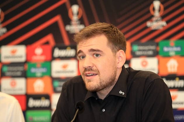 SOCCER - UEFA EL, Sturm vs Lazio, preview GRAZ,AUSTRIA,05.OCT.22 - SOCCER - UEFA Europa League, SK Sturm Graz vs SS Lazio Roma, preview, press conference, PK, Pressekonferenz Sturm. Image shows press officer Stefan Haller (Sturm).  GEPAxpictures xMarioxBuehner