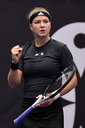 Karolina Muchova (Czech) in action during the WTA, Tennis Damen Agel Open 2022 women s tennis tournament match against Beatriz Haddad Maia (Brasil), on October 5, 2022, in Ostrava, Czech Republic. (CTKxPhoto JaroslavxOzana) CTKPhotoP2022100506203  JAO 24
