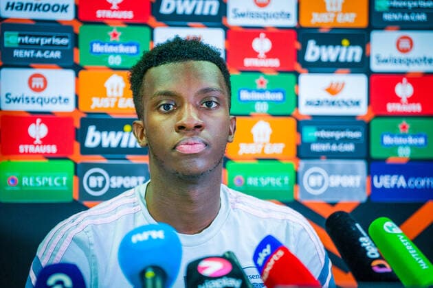 UEFA Europa League 2022 2023 Arsenal press conference London, England 20221005 Eddie Nketiah during a press conference on the day of the Europa League group stage match between Arsenal and Bodo Glimt at the Emirates Stadium Photo Beate Oma Dahle NTB London England  Copyright: xBeatexOmaxDahlex xNTBx EDITORIAL USE ONLY. RESTRICTED USE FOR BETTING COMPANIES