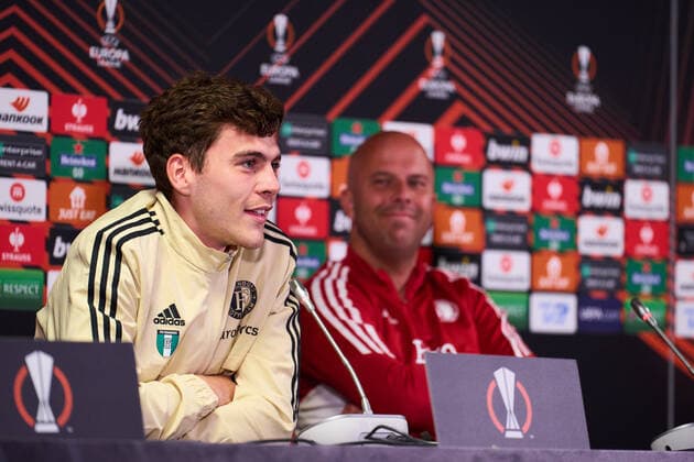 UEFA Europa League press conference, PK, Pressekonferenz and training of Feyenoord Herning - Jacob Rasmussen of Feyenoord during the press conference and training of Feyenoord at MCH Arena on 5 October 2022 in Herning, Denmark. Copyright: xTomxBodex