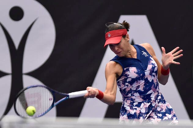 Ajla Tomljanovic of Australia in action during the WTA, Tennis Damen Agel Open 2022 women s tennis tournament match against Iga Swiatek of Poland, on October 5, 2022, in Ostrava, Czech Republic. (CTKxPhoto JaroslavxOzana) CTKPhotoP2022100507645  JAO 50