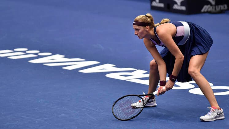 Czech Petra Kvitova in action during the WTA, Tennis Damen Agel Open 2022 women s tennis tournament match against Paula Badosa of Spain, on October 5, 2022, in Ostrava, Czech Republic. (CTKxPhoto JaroslavxOzana) CTKPhotoP2022100508449  JAO 59