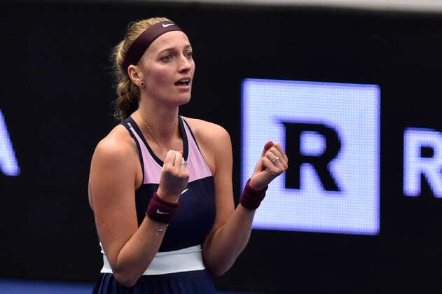 Czech Petra Kvitova in action during the WTA, Tennis Damen Agel Open 2022 women s tennis tournament match against Paula Badosa of Spain, on October 5, 2022, in Ostrava, Czech Republic. (CTKxPhoto JaroslavxOzana) CTKPhotoP2022100508923  JAO 68