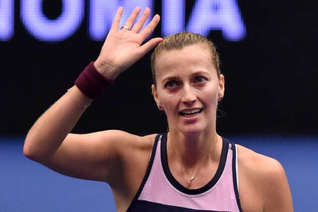 Czech Petra Kvitova greets fans and celebrates victory after the WTA, Tennis Damen Agel Open 2022 women s tennis tournament match vs Paula Badosa on October 5, 2022, in Ostrava, Czech Republic. (CTKxPhoto JaroslavxOzana) CTKPhotoP2022100508992  JAO 71