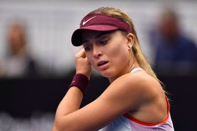 Sport Bilder des Tages Paula Badosa of Spain in action during the WTA, Tennis Damen Agel Open 2022 women s tennis tournament match against Czech Petra Kvitova, on October 5, 2022, in Ostrava, Czech Republic. (CTKxPhoto JaroslavxOzana) CTKPhotoP2022100508766  JAO 67