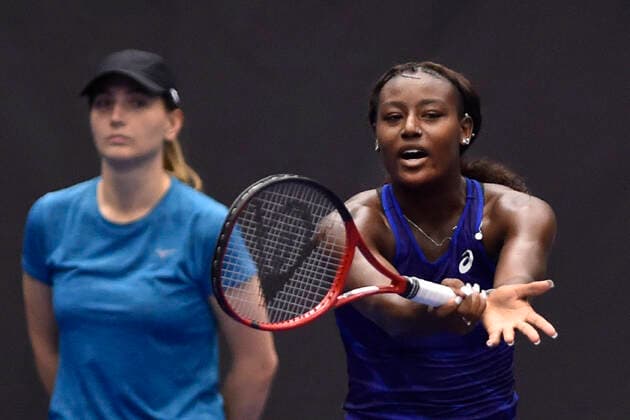 Alycia Parks of USA in action during the WTA, Tennis Damen Agel Open 2022 women s tennis tournament match against Maria Sakkari of Greece, on October 6, 2022, in Ostrava, Czech Republic. (CTKxPhoto JaroslavxOzana) CTKPhotoP2022100605509  JAO 06