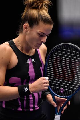 Maria Sakkari of Greece is seen during the WTA, Tennis Damen Agel Open 2022 women s tennis tournament match against Alycia Parks of USA, on October 6, 2022, in Ostrava, Czech Republic. (CTKxPhoto JaroslavxOzana) CTKPhotoP2022100606065  JAO 14