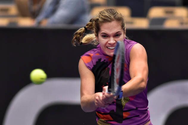 Catherine McNally of USA in action during the WTA, Tennis Damen Agel Open 2022 women s tennis tournament match against Czech Karolina Muchova, on October 6, 2022, in Ostrava, Czech Republic. (CTKxPhoto JaroslavxOzana) CTKPhotoP2022100607062  JAO 17