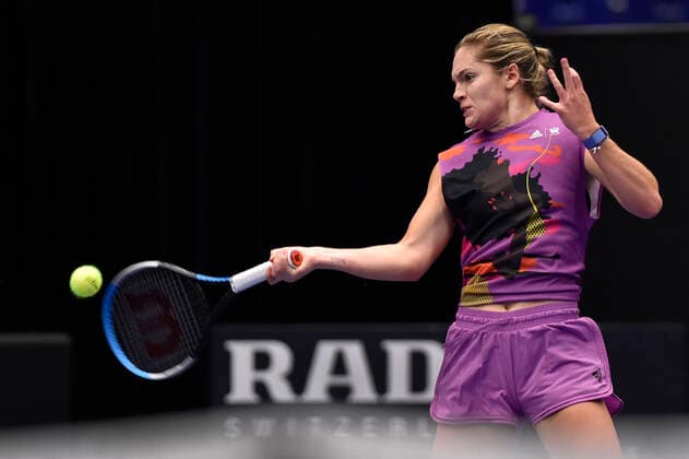 Catherine McNally of USA in action during the WTA, Tennis Damen Agel Open 2022 women s tennis tournament match against Czech Karolina Muchova, on October 6, 2022, in Ostrava, Czech Republic. (CTKxPhoto JaroslavxOzana) CTKPhotoP2022100607063  JAO 21