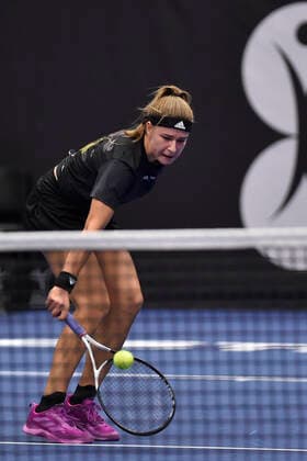 Czech Karolina Muchova in action during the WTA, Tennis Damen Agel Open 2022 women s tennis tournament match against Catherine McNally of USA, on October 6, 2022, in Ostrava, Czech Republic. (CTKxPhoto JaroslavxOzana) CTKPhotoP2022100607662  JAO 30