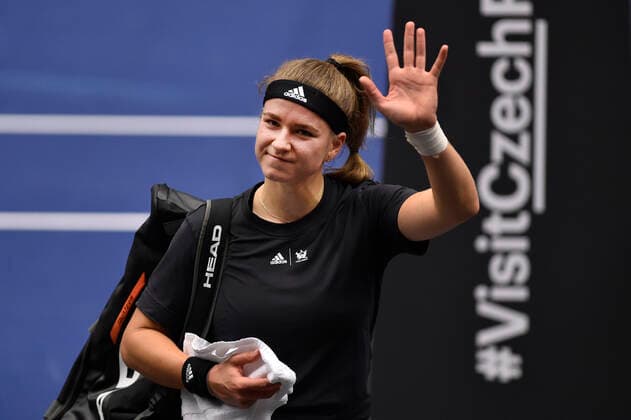 Czech Karolina Muchova after the WTA, Tennis Damen Agel Open 2022 women s tennis tournament match against Catherine McNally of USA, on October 6, 2022, in Ostrava, Czech Republic. (CTKxPhoto JaroslavxOzana) CTKPhotoP2022100607741  JAO 33