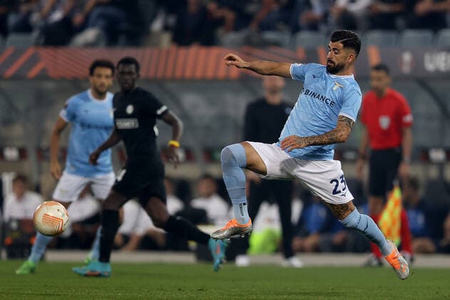 SOCCER - UEFA EL, Sturm vs Lazio GRAZ,AUSTRIA,06.OCT.22 - SOCCER - UEFA Europa League, SK Sturm Graz vs SS Lazio Roma. Image shows Elseid Hysai (Lazio).  GEPAxpictures xHansxOberlaender