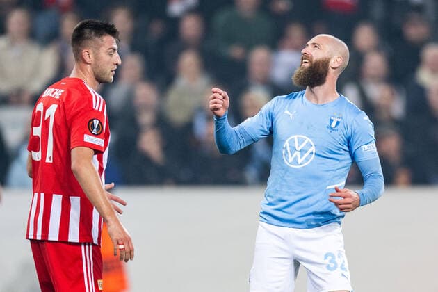 221006 Jo Inge Berget of Malmö FF looks dejected during the UEFA Europa League match between Malmö FF and Union Berlin on October 6, 2022 in Malmö Photo Petter Arvidson BILDBYRAN code PA PA0409 football football soccer fotball uefa europa league malmö ff union berlin bbeng depp,  Copyright: PETTERxARVIDSON BB221006PA044