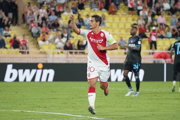 Joie - Wissam Ben Yedder (AS Monaco) FOOTBALL : AS Monaco vs Trabzonspor - Ligue Europa - Phase de groupe - Monaco - 06 10 2022 NorbertScanella Panoramic 