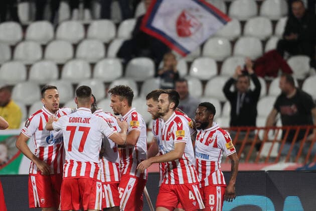 CRVENA ZVEZDA vs FERENCVAROS Celebration football Crvena zvezda vs Ferencvaros UEFA Europa league Rajko Mitic stadium, Belgrad 06.10.2022. Foto: FOOTBALL, UEFA EUROPA LEAGUE, CRVENA ZVEZDA, RED STAR, FERENCVAROS Belgrade Rajko Mitic stadium Serbia Copyright: xMarkoxMetlas xMNxPressx