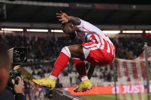 Sport Bilder des Tages CRVENA ZVEZDA vs FERENCVAROS GUELOR KANGA football Crvena zvezda vs Ferencvaros UEFA Europa league Rajko Mitic stadium, Belgrad 06.10.2022. Foto: FOOTBALL, UEFA EUROPA LEAGUE, CRVENA ZVEZDA, RED STAR, FERENCVAROS Belgrade Rajko Mitic stadium Serbia Copyright: xMarkoxMetlas xMNxPressx