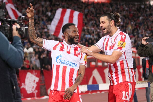 CRVENA ZVEZDA vs FERENCVAROS GUELOR KANGA and ALEKSANDAR DRAGOVIC football Crvena zvezda vs Ferencvaros UEFA Europa league Rajko Mitic stadium, Belgrad 06.10.2022. Foto: FOOTBALL, UEFA EUROPA LEAGUE, CRVENA ZVEZDA, RED STAR, FERENCVAROS Belgrade Rajko Mitic stadium Serbia Copyright: xMarkoxMetlas xMNxPressx