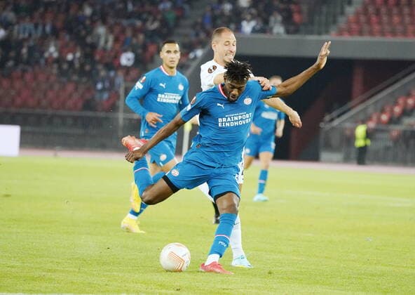 Photo Manuel Geisser 06 10 2022 Stadium Letzigrund Football Season 2022 2023 Europa League Group Phase FC Zuerich PSV Eindhoven Picture Ibrahim Sangare PSV Eindhoven Action