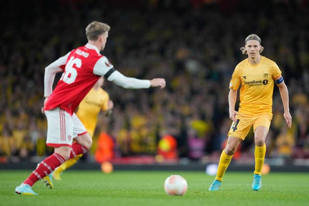UEFA Europa League 2022 2023 Arsenal Bodo Glimt London, England 20221006 Ulrik Saltnes during the Europa League group stage match between Arsenal and Bodo Glimt at the Emirates Stadium Photo Beate Oma Dahle NTB London England  Copyright: xBeatexOmaxDahlex xNTBx EDITORIAL USE ONLY. RESTRICTED USE FOR BETTING COMPANIES