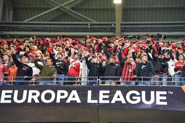 Football Europa League group stage match 03 22 23 SC Freiburg vs FC Nantes 06 10 2022 The spectators Football Europa League group stage match 03 SC Freiburg vs FC Nantes on Thursday, October 06, 2022 at Europa Park Stadium in Freiburg im Breisgau, Germany Copyright: xBEAUTIFULxSPORTS GerdxGruendlx